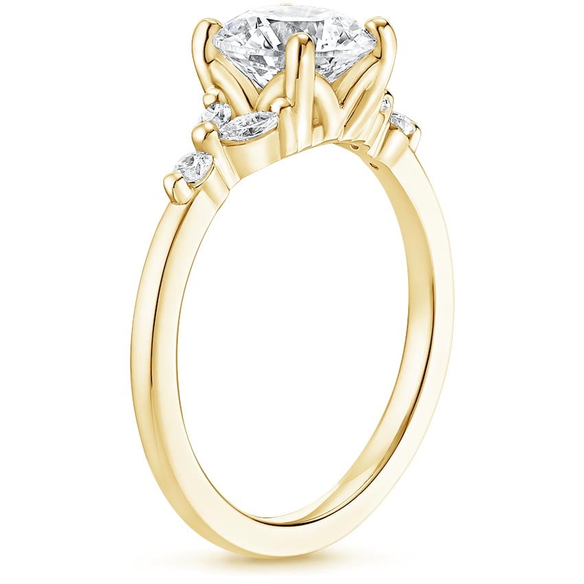 18K Yellow Gold Verbena Diamond Ring, large side view