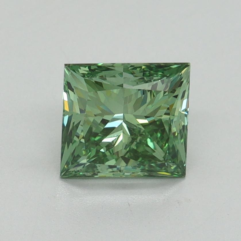 1.25 Ct. Fancy Vivid Green Princess Lab Grown Diamond