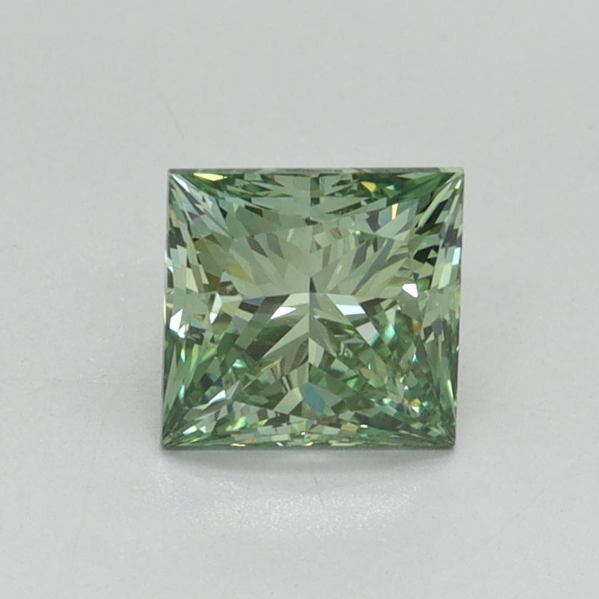 1.04 Ct. Fancy Vivid Green Princess Lab Grown Diamond