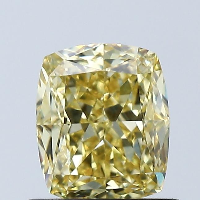 1.03 Ct. Fancy Vivid Yellow Cushion Lab Grown Diamond