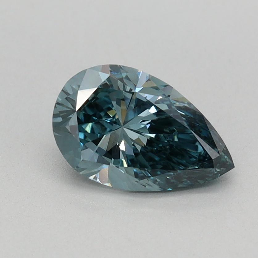 0.58 Ct. Fancy Vivid Greenish Blue Pear Lab Grown Diamond