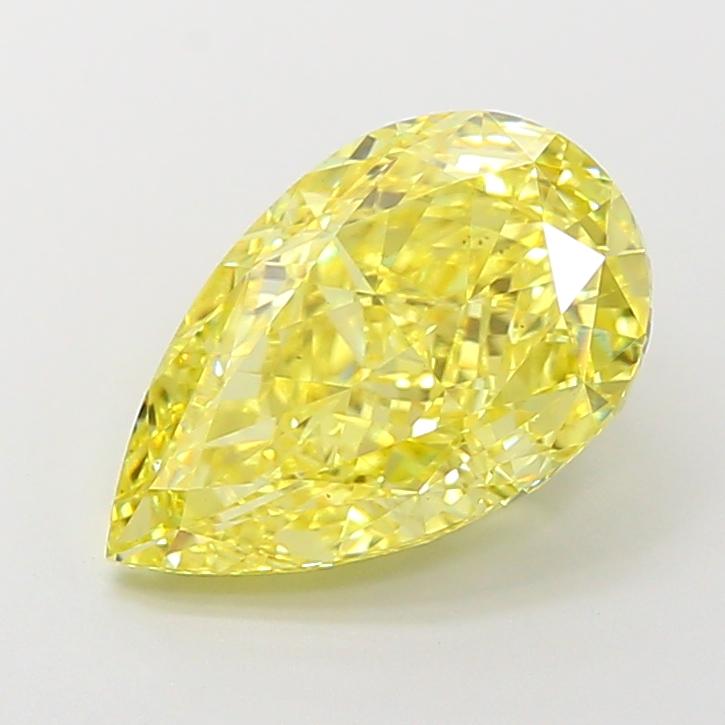 4.02 Ct. Fancy Vivid Yellow Pear Lab Grown Diamond