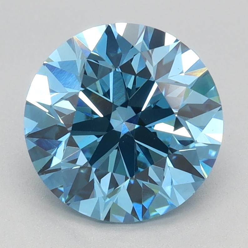 2.0 Ct. Fancy Vivid Blue Round Lab Grown Diamond