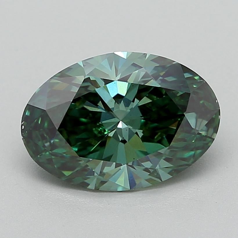 1.96 Ct. Fancy Deep  Green Oval Lab Grown Diamond