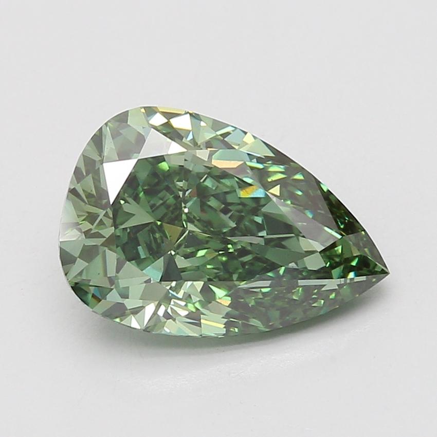 4.09 Ct. Fancy Vivid Green Pear Lab Grown Diamond