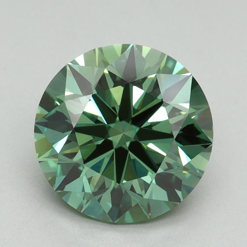 3.21 Ct. Fancy Vivid Green Round Lab Grown Diamond