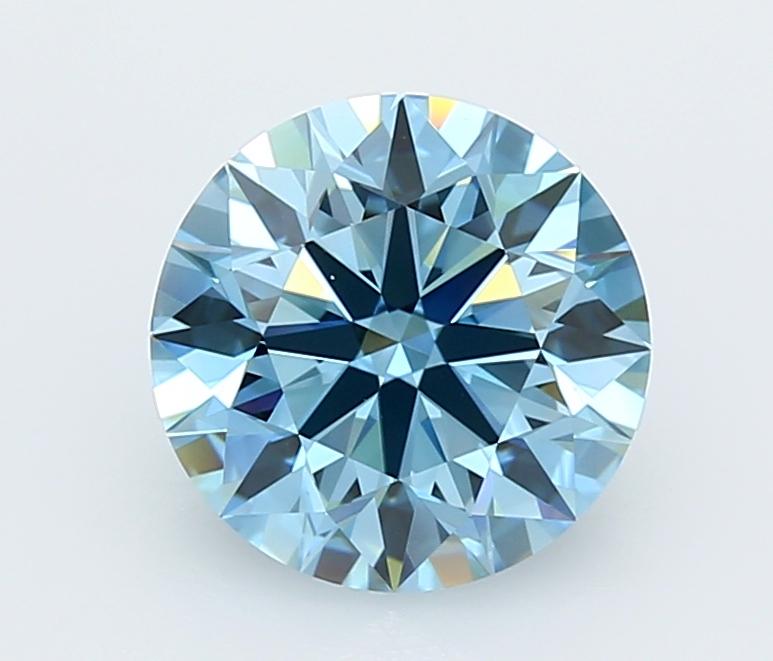 3.02 Ct. Fancy Vivid  Blue Round Lab Grown Diamond