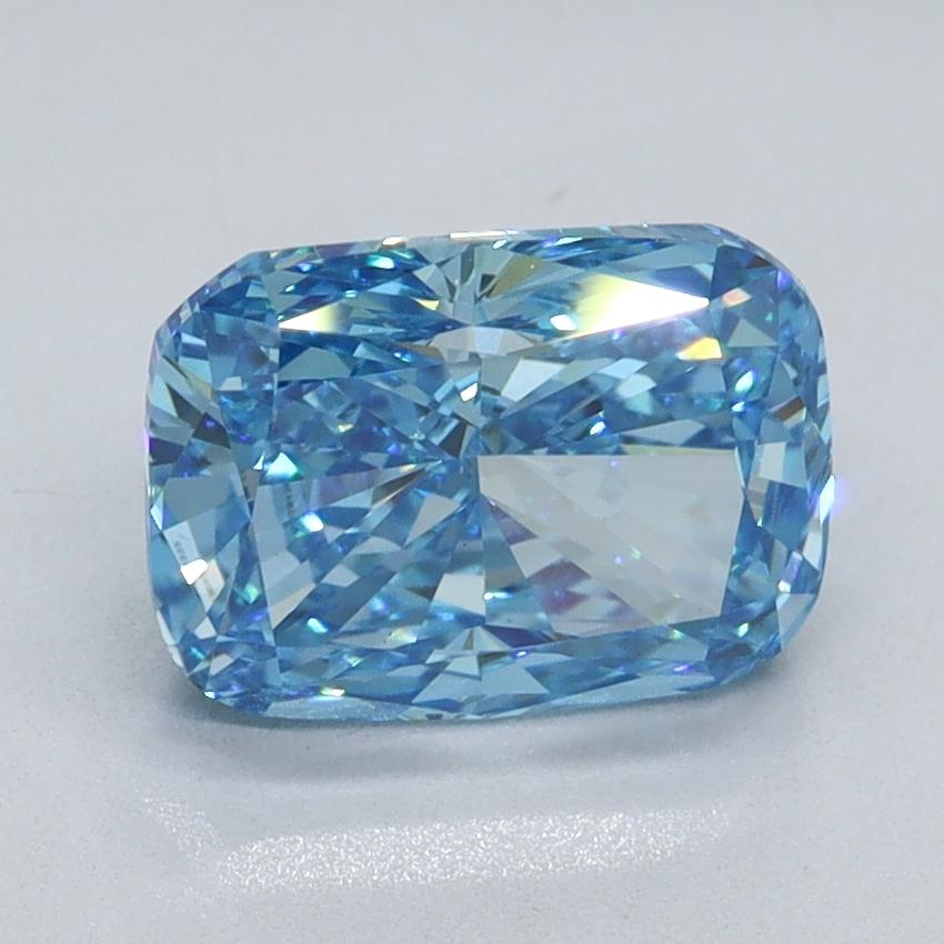 2.01 Ct. Fancy Vivid Blue Cushion Lab Grown Diamond