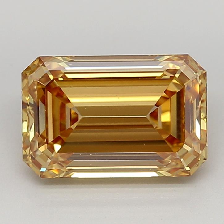 4.05 Ct. Fancy Intense Orangy Yellow Emerald Lab Grown Diamond