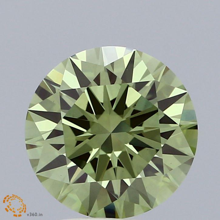 2.40 Ct. Fancy Vivid  Green Round Lab Grown Diamond
