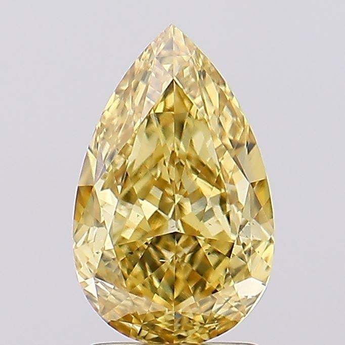 2.08 Ct. Fancy Vivid  Yellow Pear Lab Grown Diamond