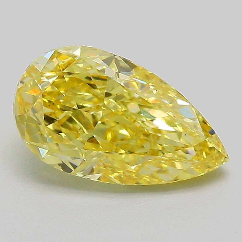 2.20 Ct. Fancy Vivid  Yellow Pear Lab Grown Diamond