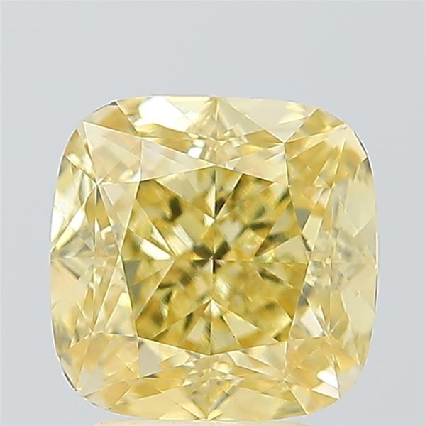3.15 Ct. Fancy Intense Yellow Cushion Lab Grown Diamond