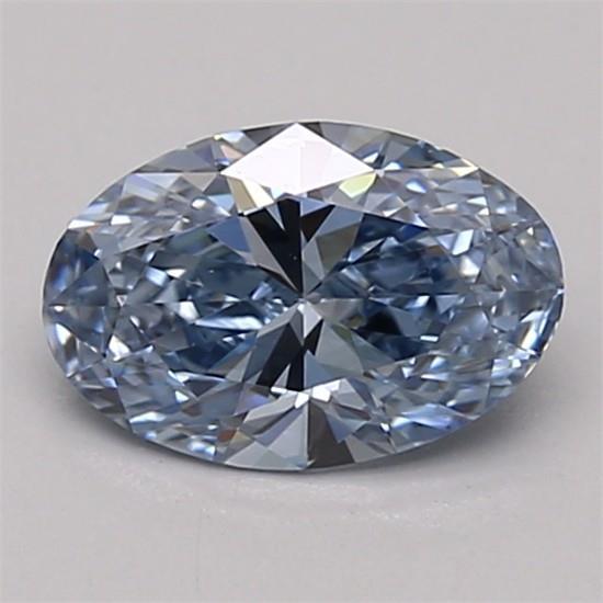 0.76 Ct. Fancy Vivid Blue Oval Lab Grown Diamond