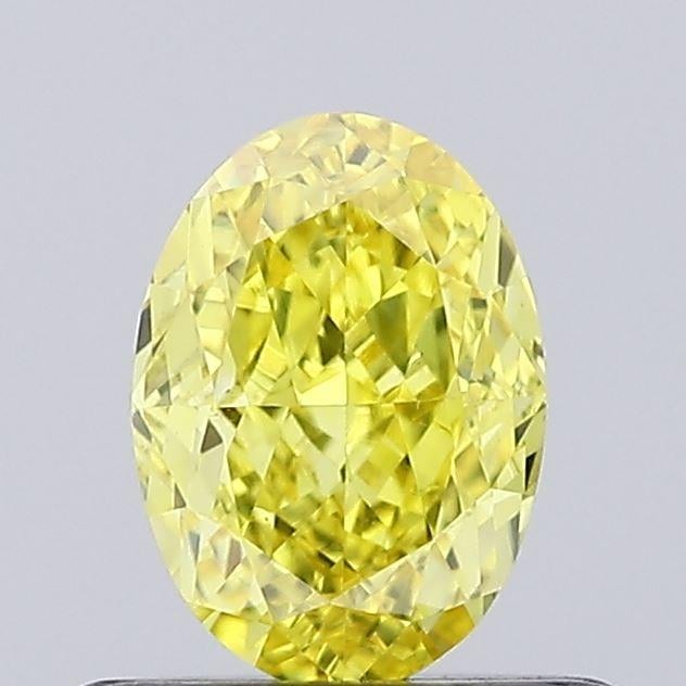 0.52 Ct. Fancy Vivid Yellow Oval Lab Grown Diamond