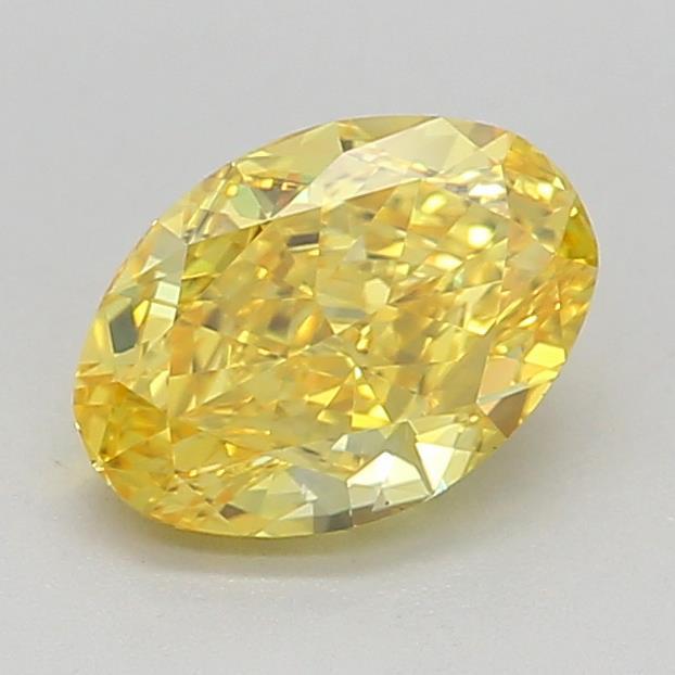 0.73 Ct. Fancy Vivid Yellow Oval Lab Grown Diamond