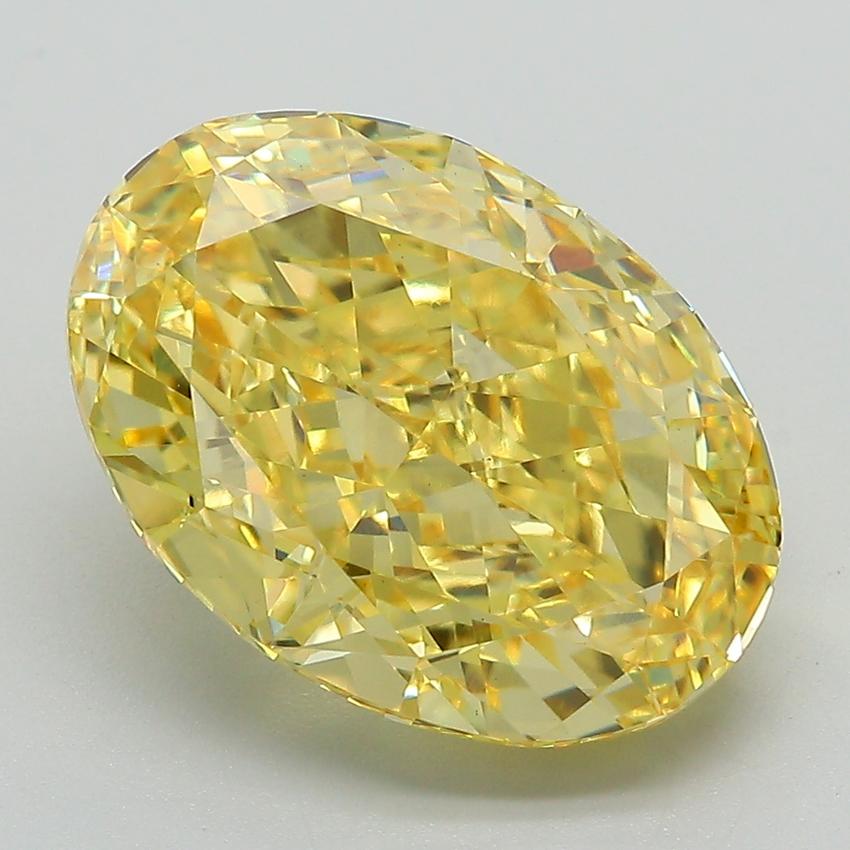 6.28 Ct. Fancy Vivid Yellow Oval Lab Grown Diamond