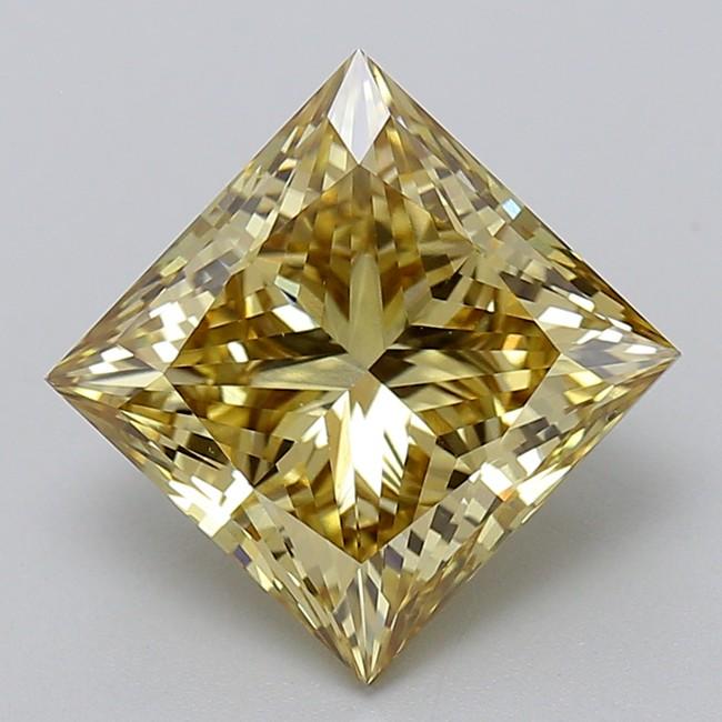 4.59 Ct. Fancy Intense Brownish Yellow Princess Lab Grown Diamond