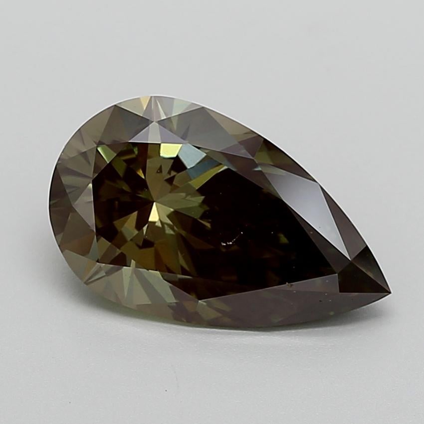 3.07 Ct. Fancy Deep  Green Pear Lab Grown Diamond