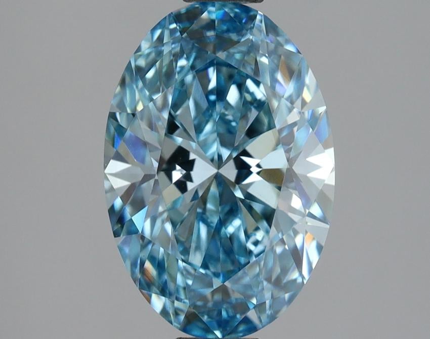 2.18 Ct. Fancy Vivid  Blue Oval Lab Grown Diamond
