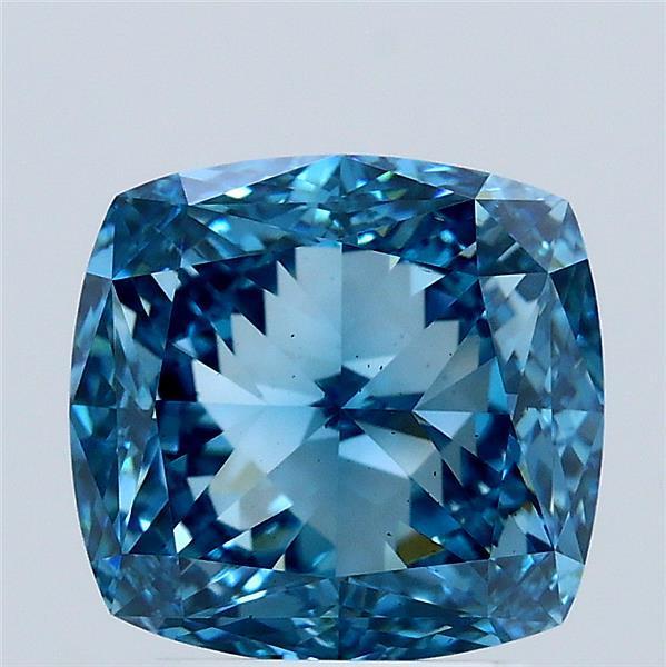 3.01 Ct. Fancy Vivid Blue Cushion Lab Grown Diamond