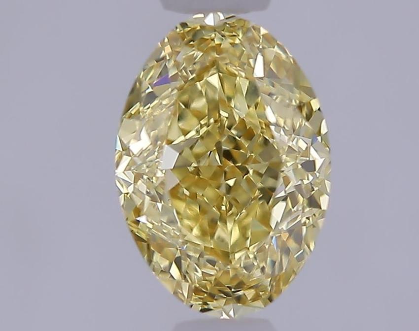1.08 Ct. Fancy Intense  Yellow Oval Lab Grown Diamond