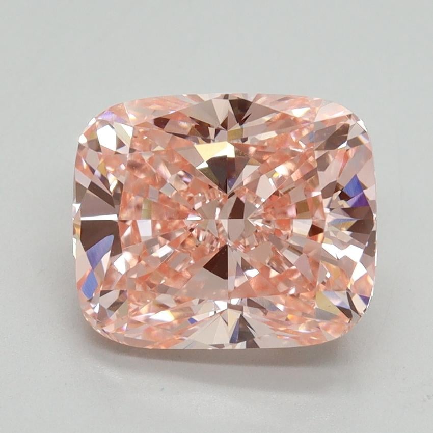 4.00 Ct. Fancy Vivid Pink Cushion Lab Grown Diamond