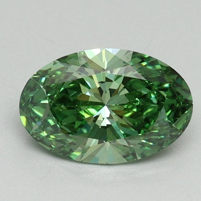 0.90 Ct. Fancy Vivid Green Oval Lab Grown Diamond