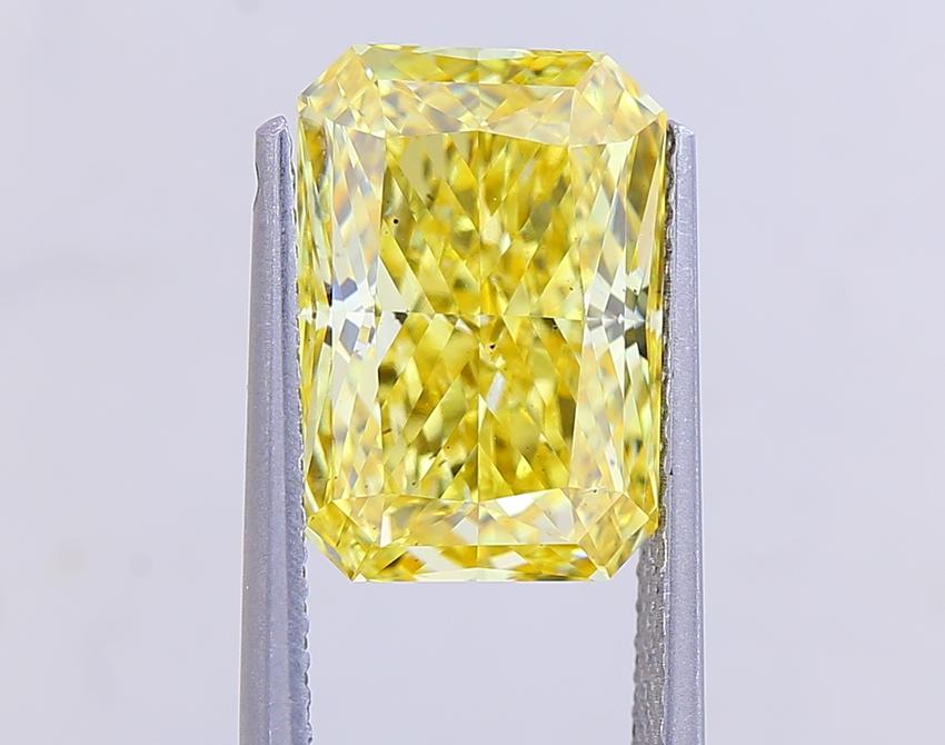 5.01 Ct. Fancy Vivid Yellow Radiant Lab Grown Diamond