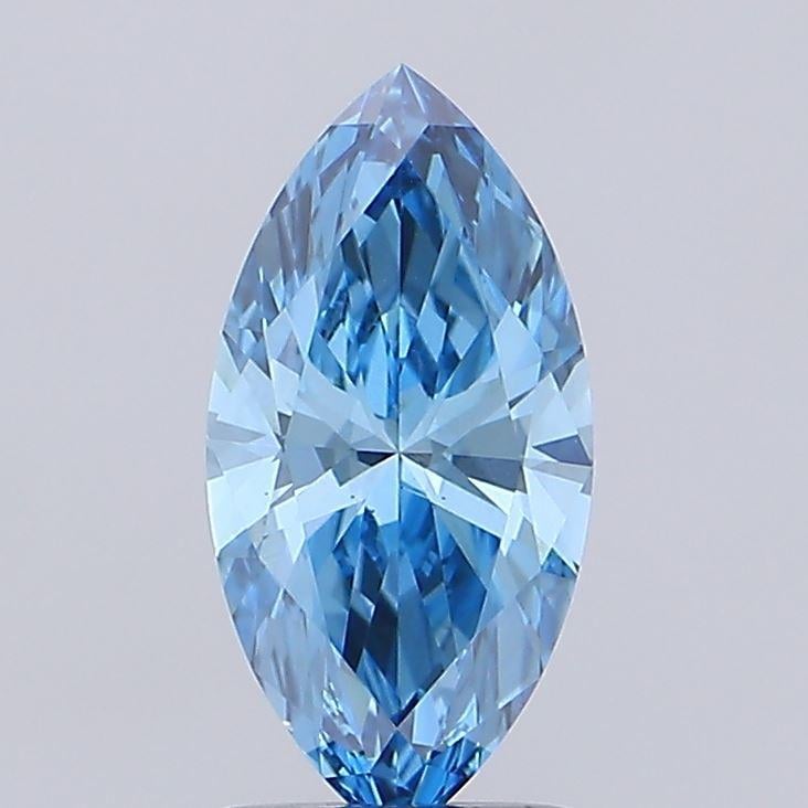 1.54 Ct. Fancy Vivid Blue Marquise Lab Grown Diamond