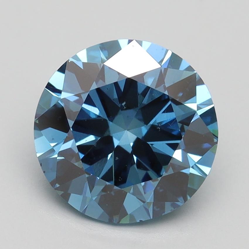 2.50 Ct. Fancy Vivid Blue Round Lab Grown Diamond