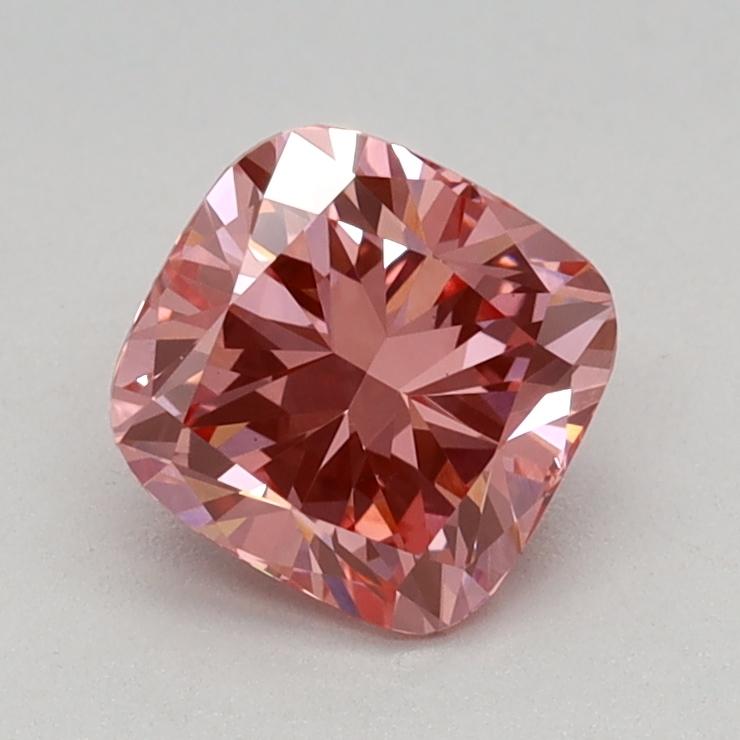 0.75 Ct. Fancy Vivid Pink Cushion Lab Grown Diamond