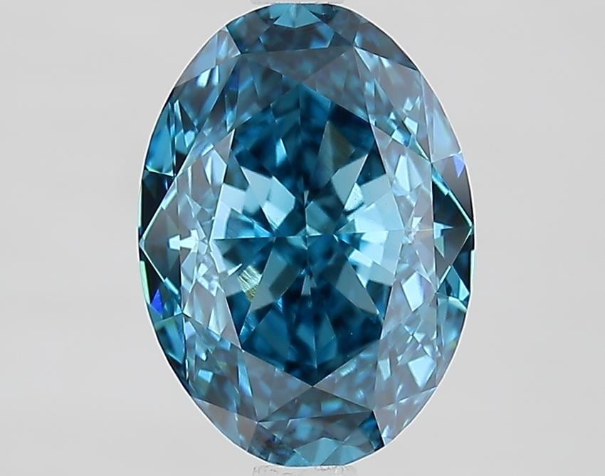 2.64 Ct. Fancy Vivid Blue Oval Lab Grown Diamond