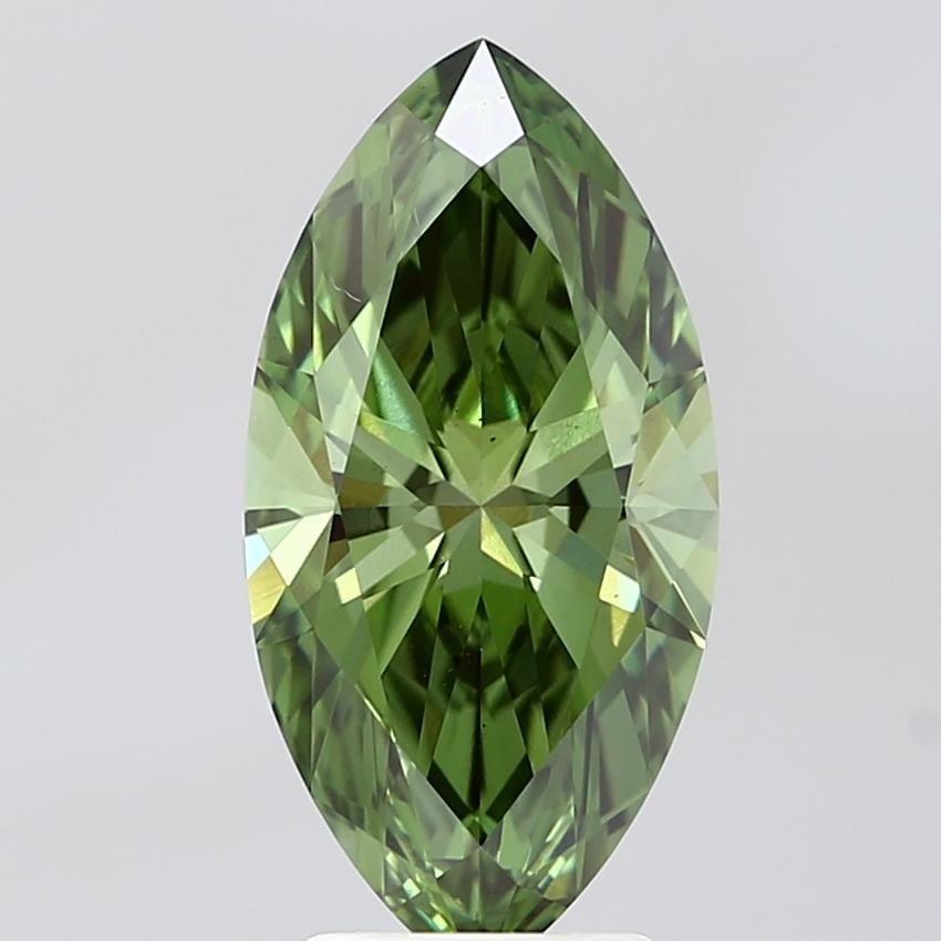 3.04 Ct. Fancy Vivid Green Marquise Lab Grown Diamond