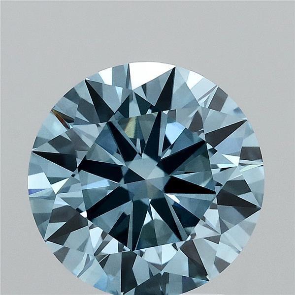 3.02 Ct. Fancy Vivid Blue Round Lab Grown Diamond
