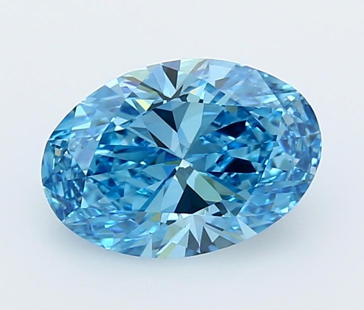 2.03 Ct. Fancy Vivid  Blue Oval Lab Grown Diamond