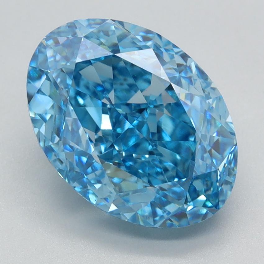 3.30 Ct. Fancy Vivid Blue Oval Lab Grown Diamond
