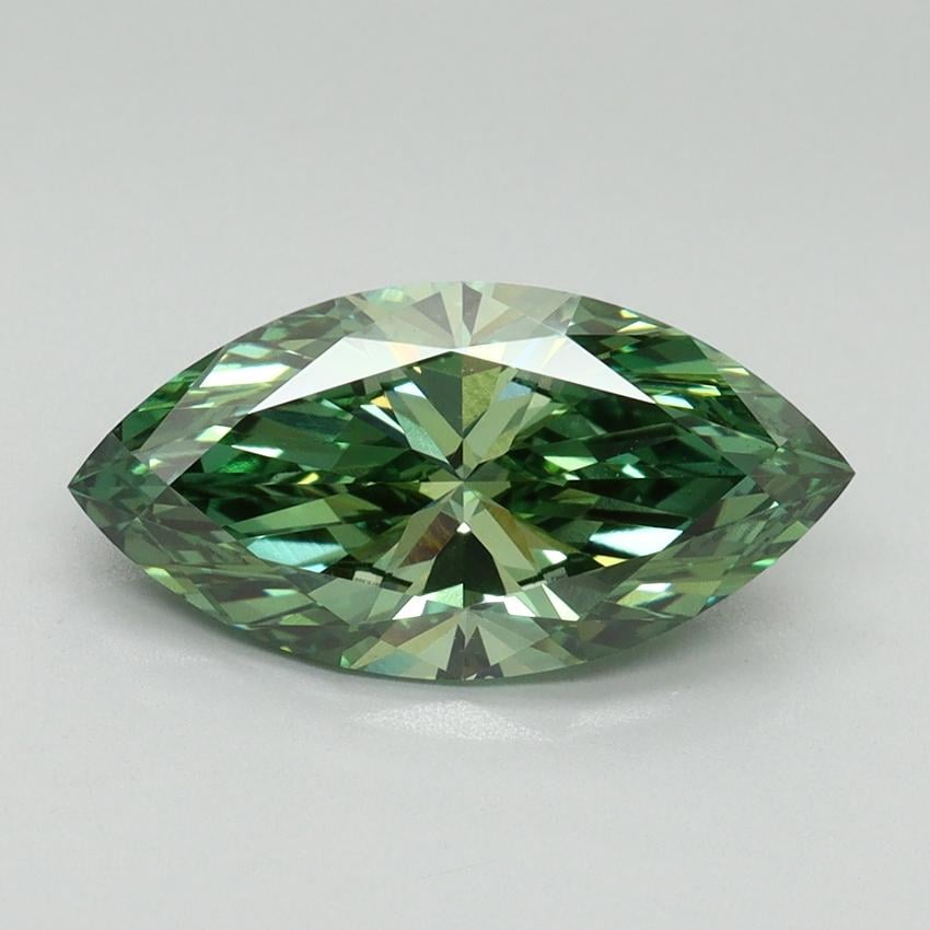 2.13 Ct. Fancy Vivid Green Marquise Lab Grown Diamond