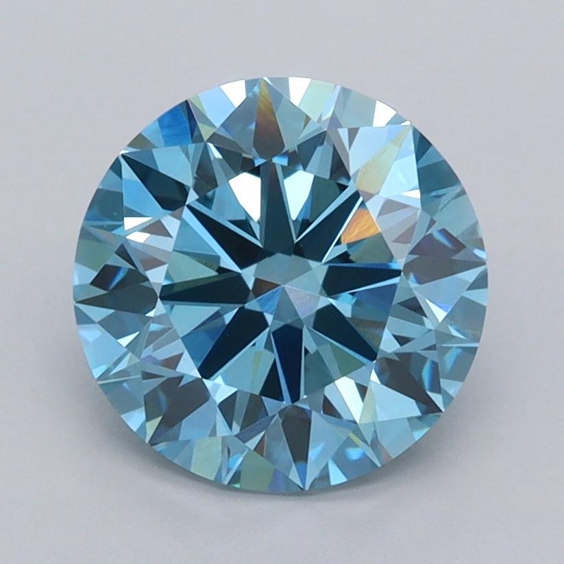 2.00 Ct. Fancy Vivid  Blue Round Lab Grown Diamond