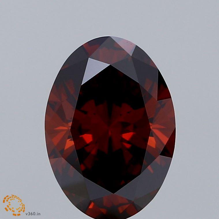 2.00 Ct. Fancy Deep  Orange Oval Lab Grown Diamond