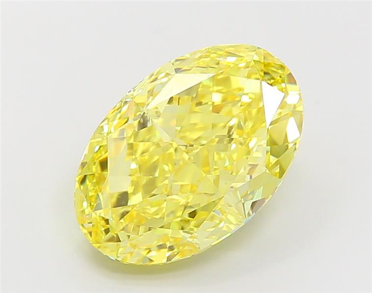 6.15 Ct. Fancy Vivid  Yellow Oval Lab Grown Diamond