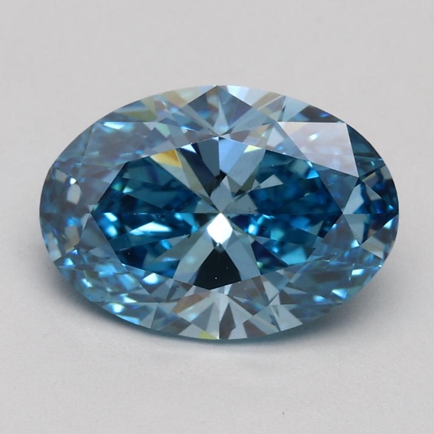 1.55 Ct. Fancy Vivid Blue Oval Lab Grown Diamond