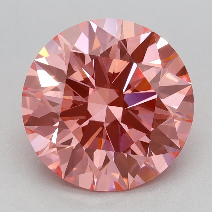 2.1 Ct. Fancy Vivid Pink Round Lab Grown Diamond