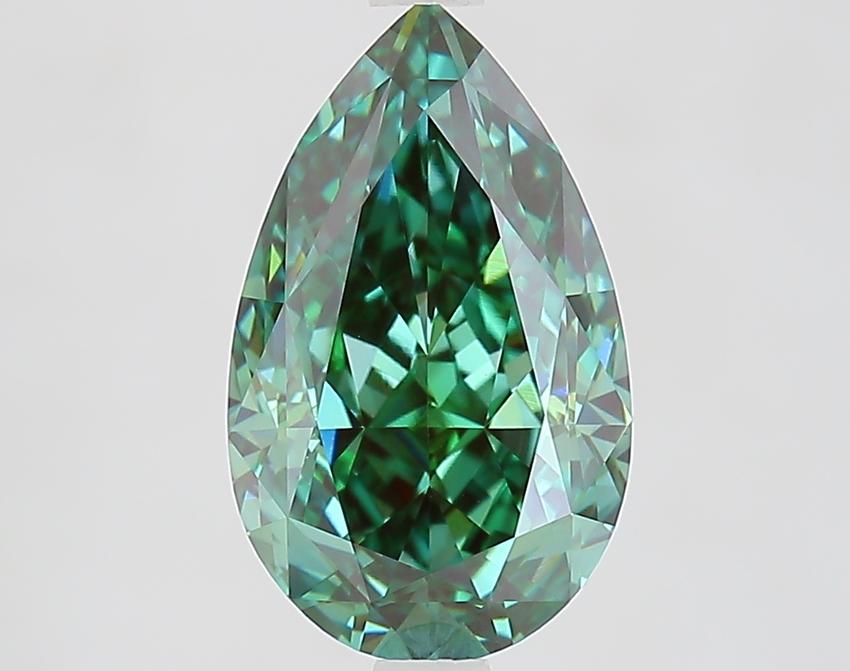 3.53 Ct. Fancy Vivid Green Pear Lab Grown Diamond