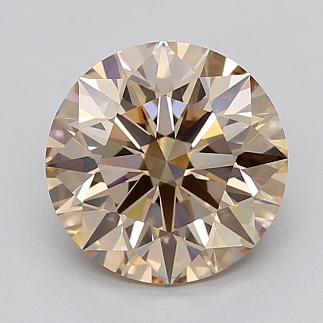 3.04 Ct. Light  Brown Round Lab Grown Diamond
