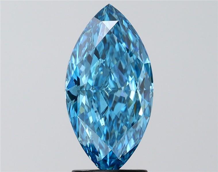 2.58 Ct. Fancy Vivid Blue Marquise Lab Grown Diamond