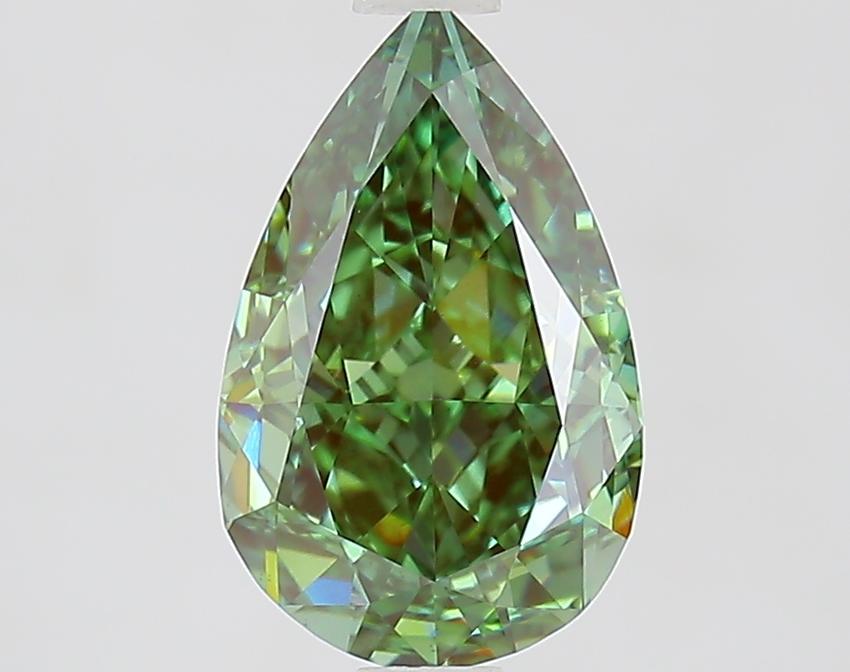 2.1 Ct. Fancy Vivid Green Pear Lab Grown Diamond