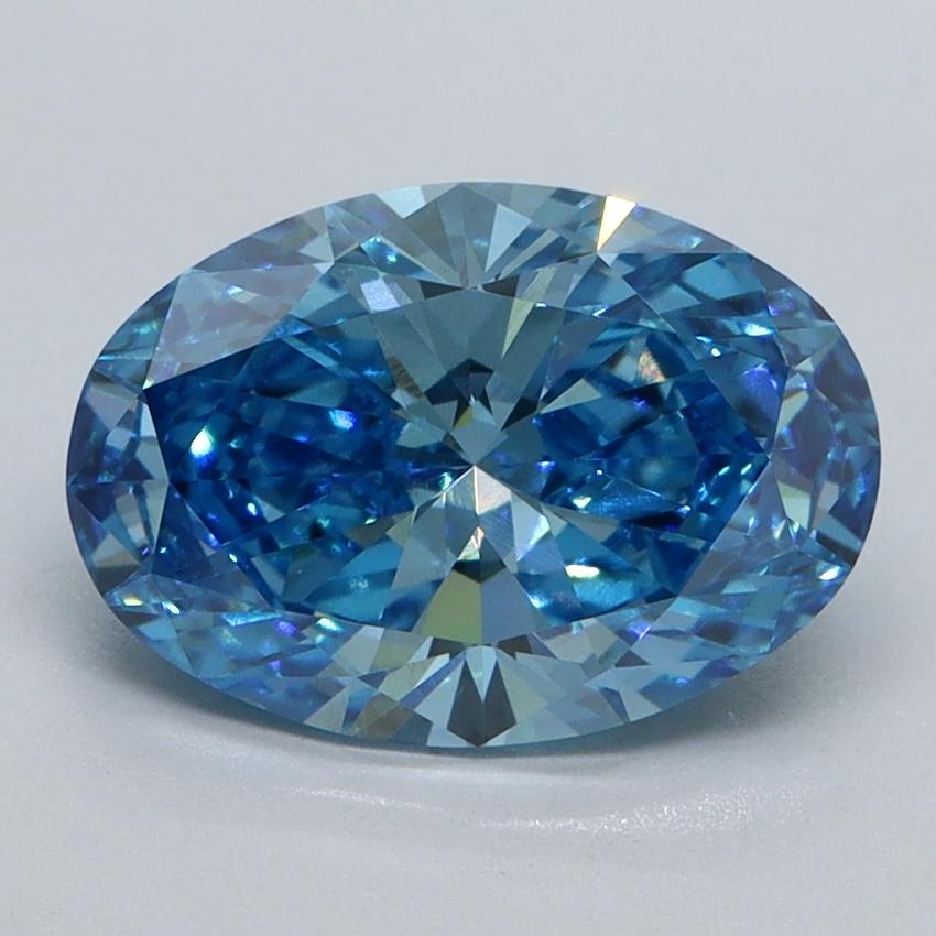 2.22 Ct. Fancy Vivid Malibu Blue Oval Lab Grown Diamond