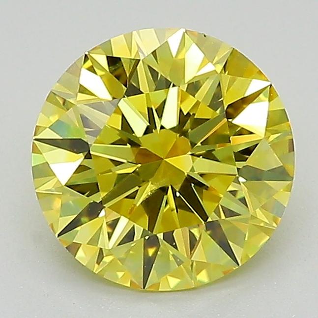 1.77 Ct. Fancy Vivid Yellow Round Lab Grown Diamond