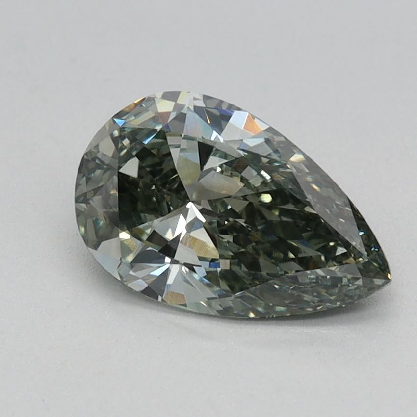 0.79 Ct. Fancy Grayish Green Pear Lab Grown Diamond